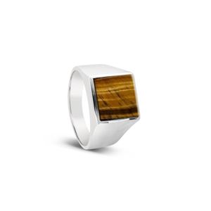 Men's Tiger Eye Ring in Sterling Silver size 13