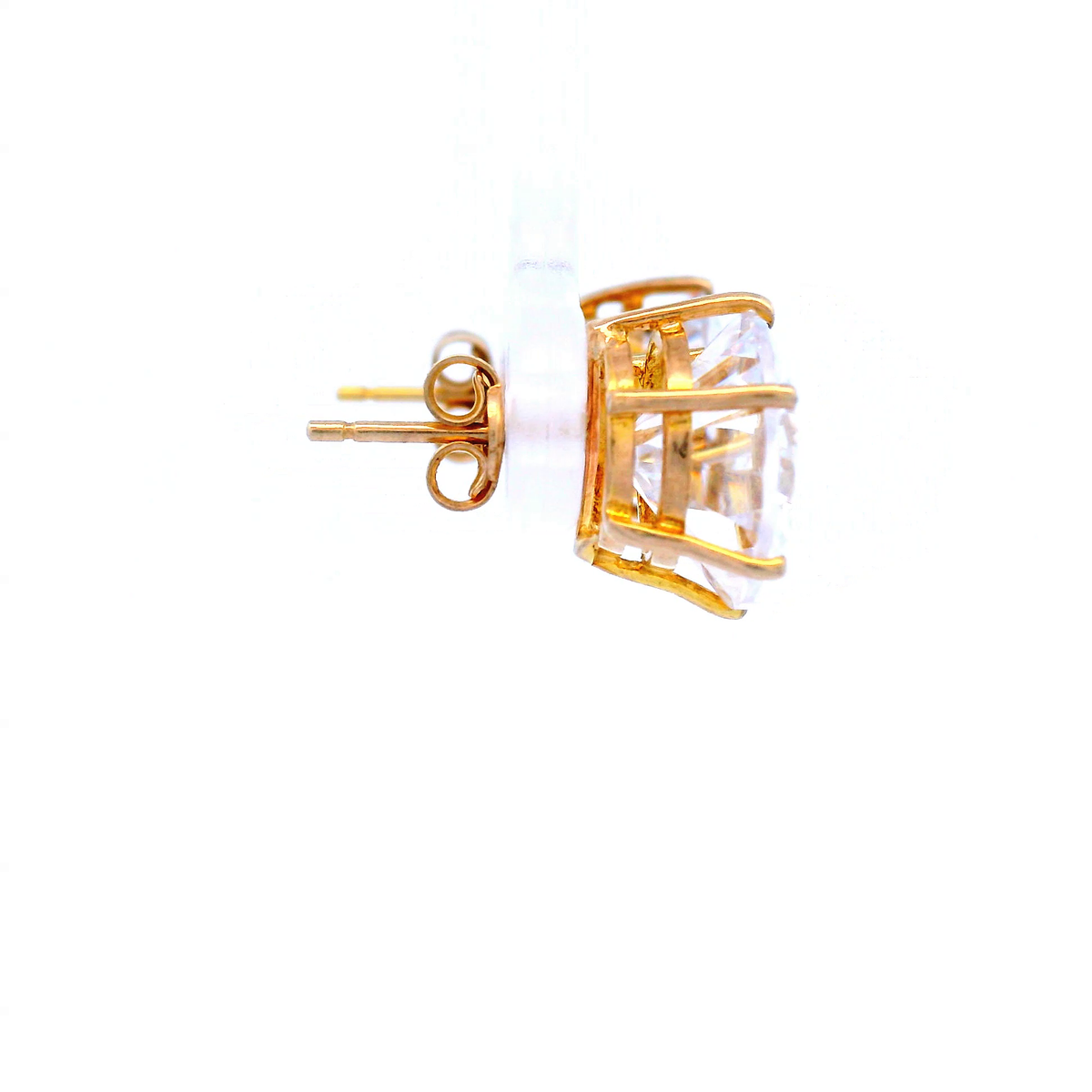 Large Cubic Zirconia Claw Set Stud Earrings Set in 9 Carat Gold