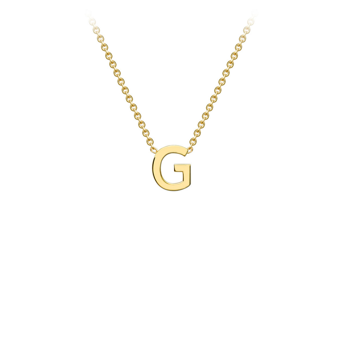 9ct Yellow Gold Petite Initial Necklace - D