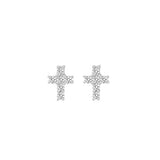 Sterling Silver Cross Stud with CZ