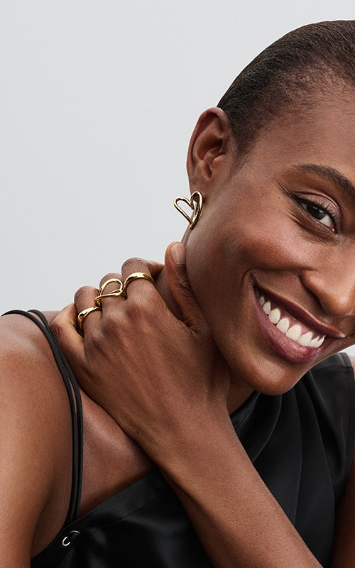 Pandora Organically Shaped Heart Hoop Earrings