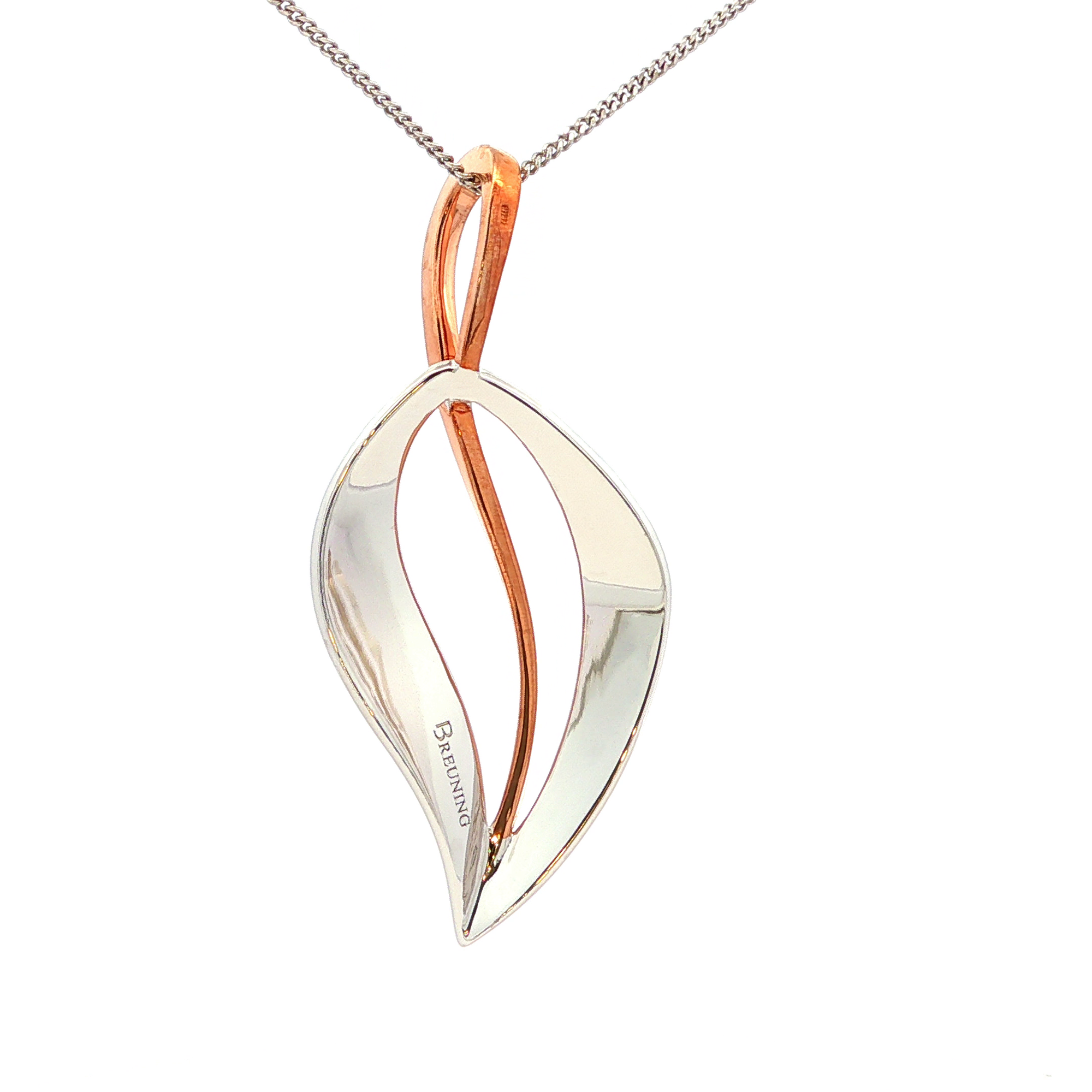 Breuning Exclusive Two-Tone Rhodium Plated Pendant