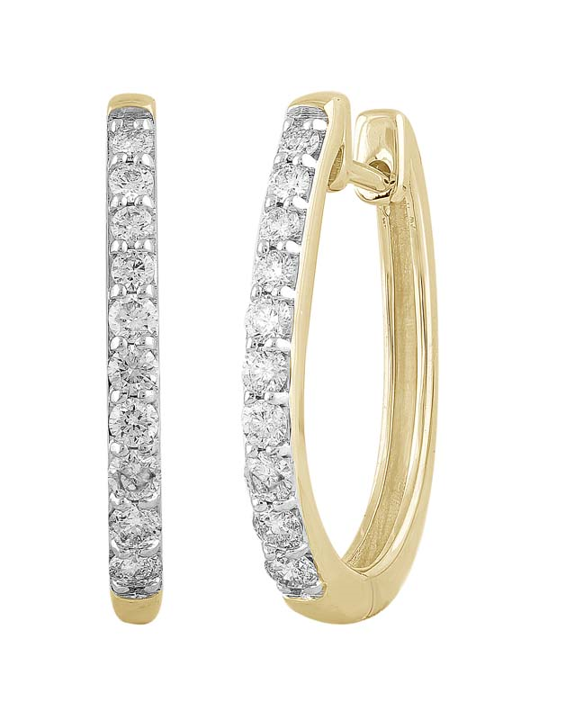 0.50ct Diamond Set 'U' Shaped Huggies in 18ct Yellow Gold