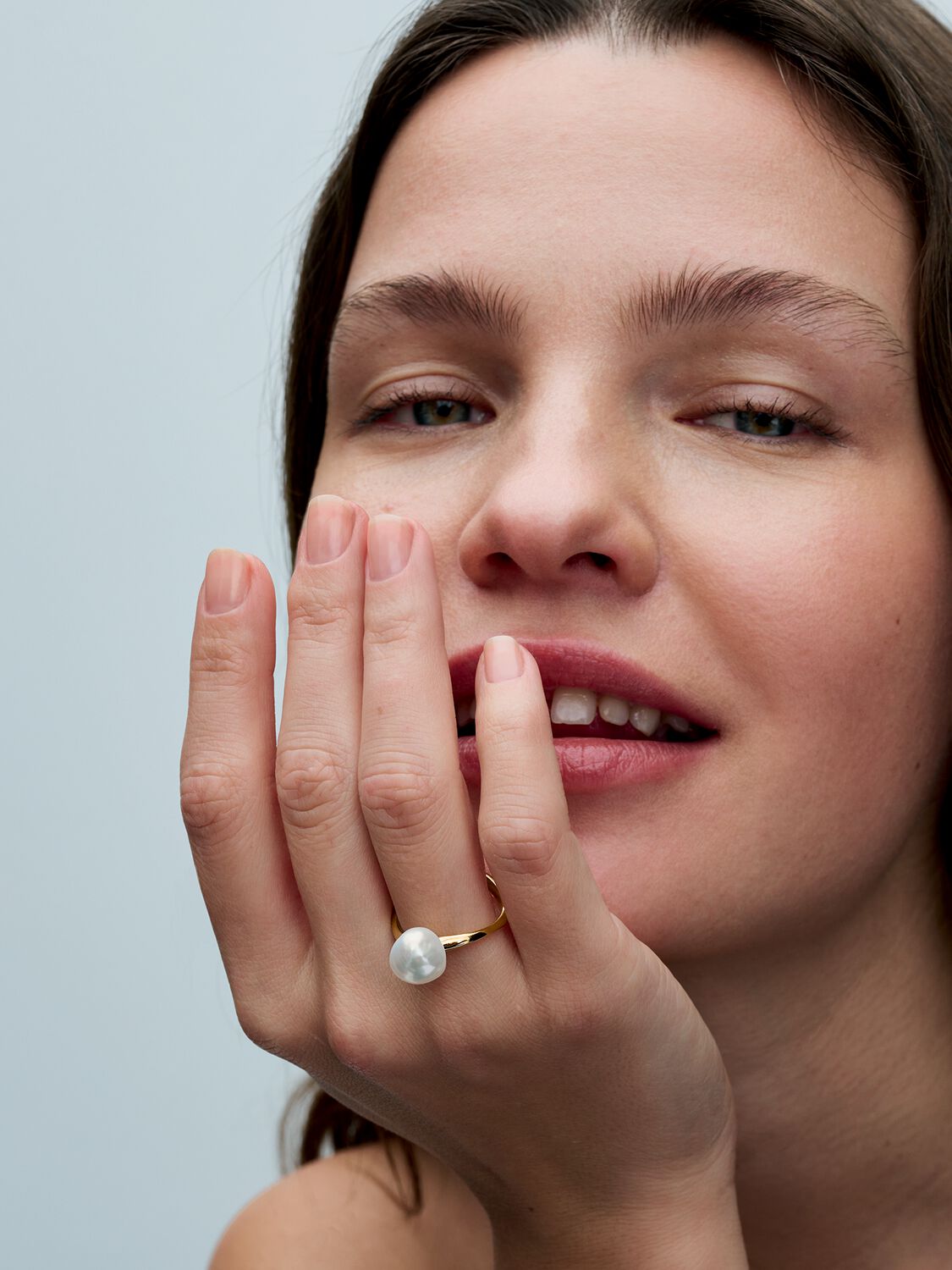 Baroque Treated Freshwater Cultured Pearl Ring