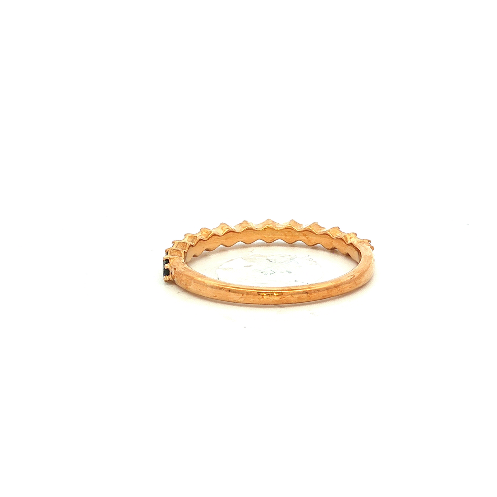 Straight Claw Set Black Sapphire Dress Ring in Yellow Gold