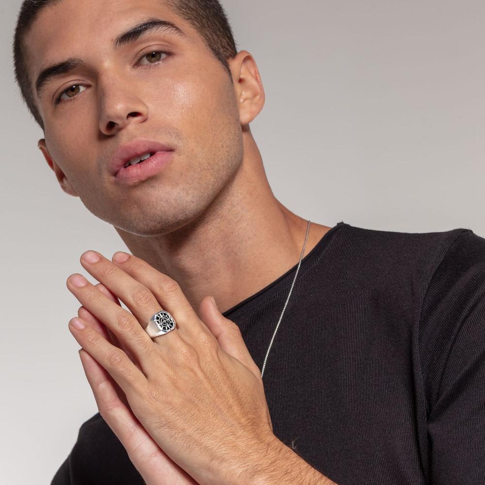 Thomas Sabo Black Onyx Compass Signet Ring