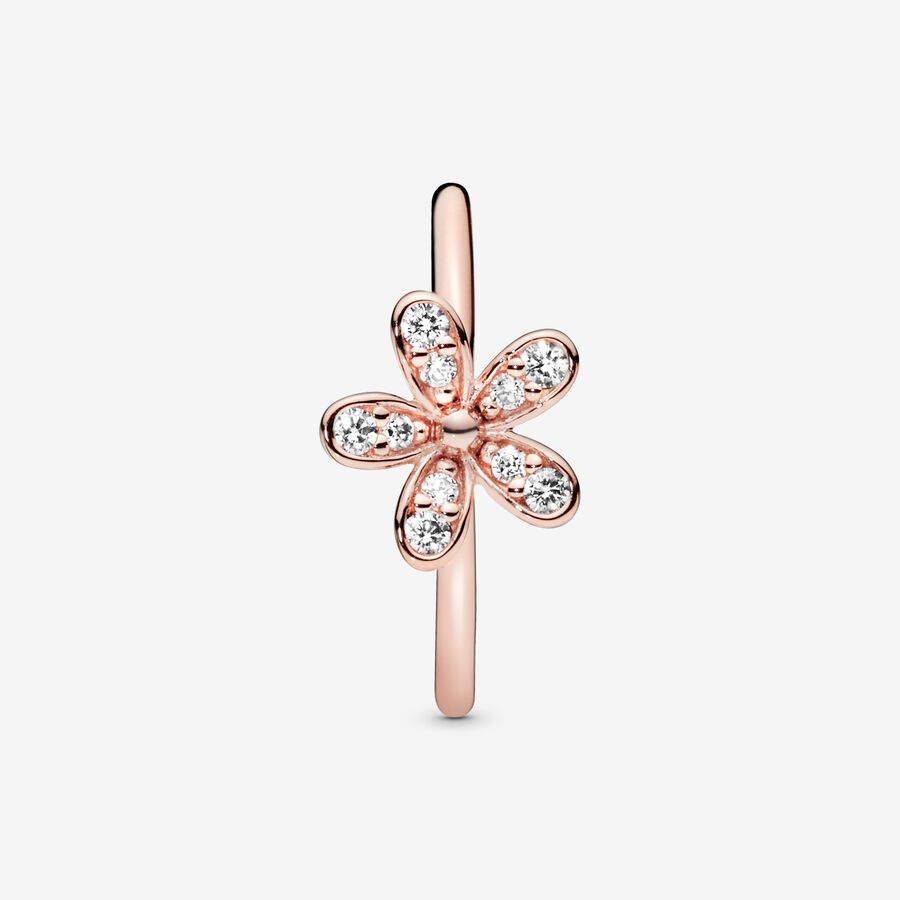 Daisy PANDORA Rose ring with clear cubic zirconia