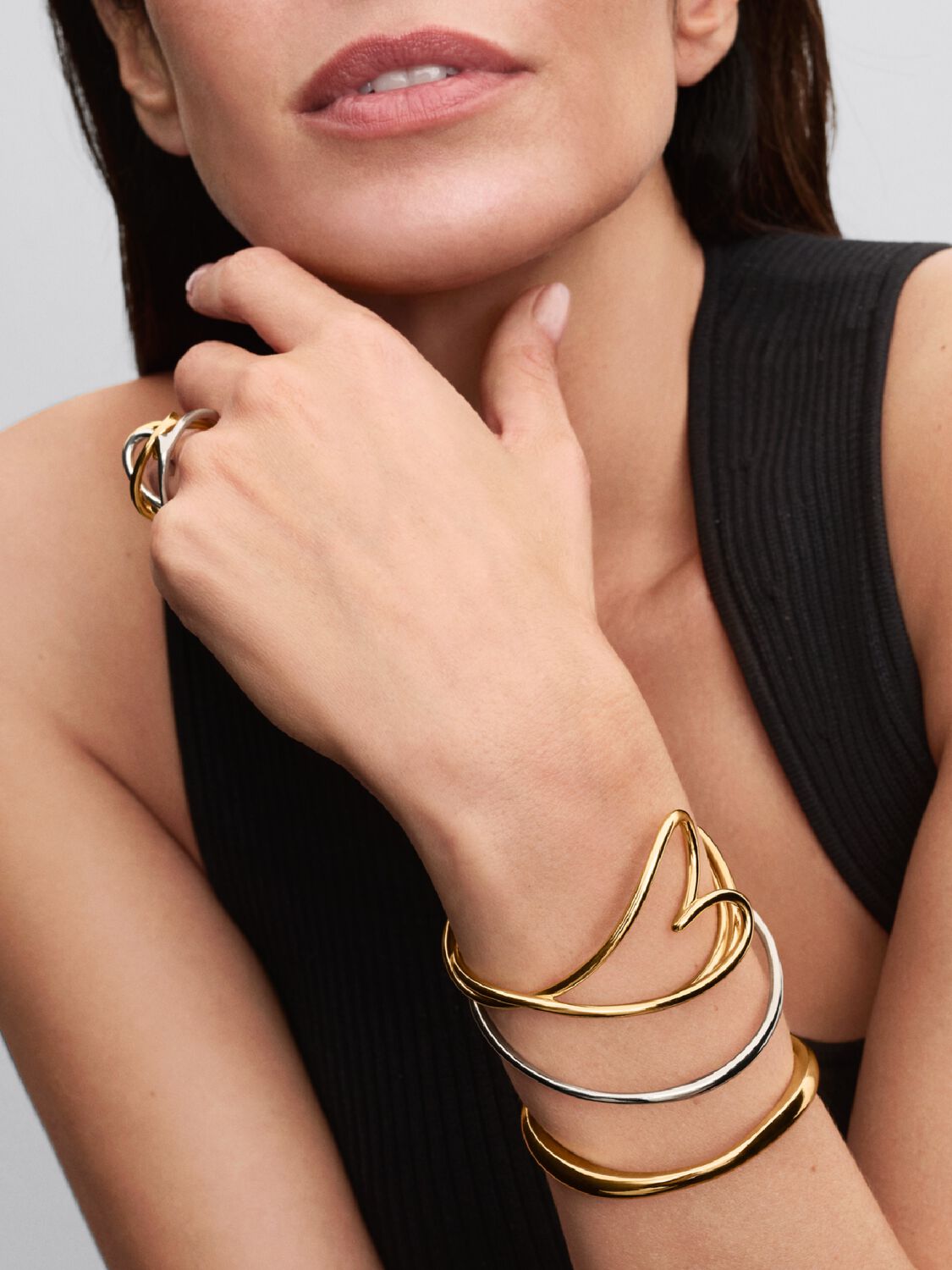 Pandora Organically Shaped Heart Bangle