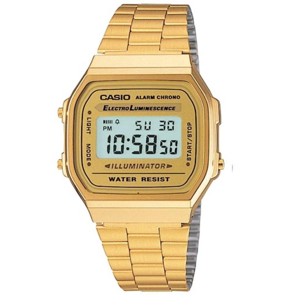 Casio Gold Retro Unisex Digital Alarm Watch - A168WG-9