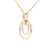 Double Diamond Circle Pendant Set in Yellow Gold