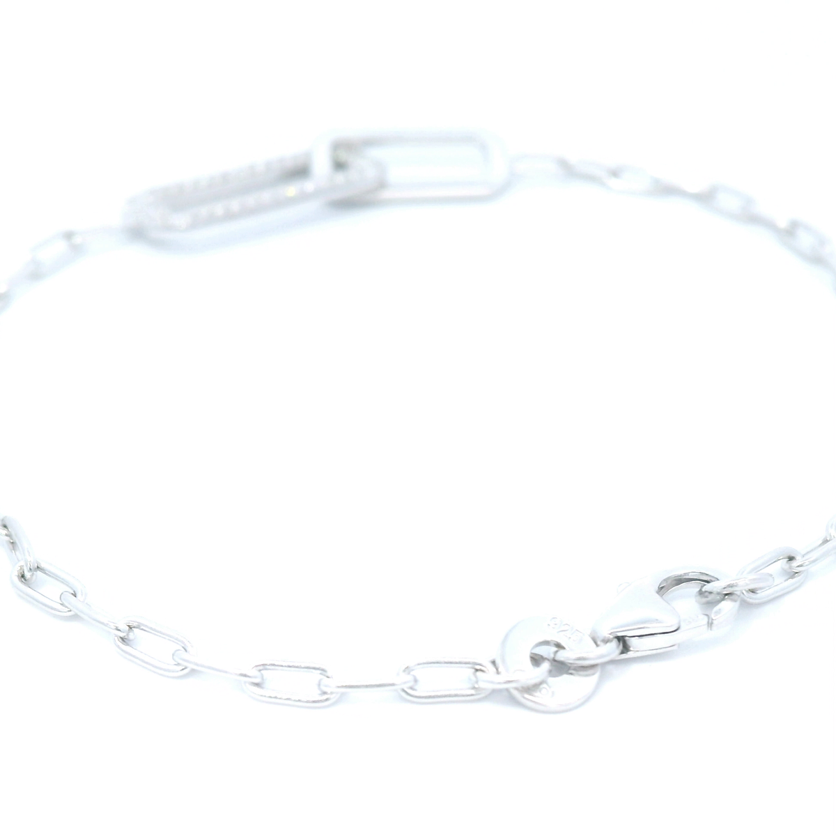Sterling Silver Plain Paper Bracelet