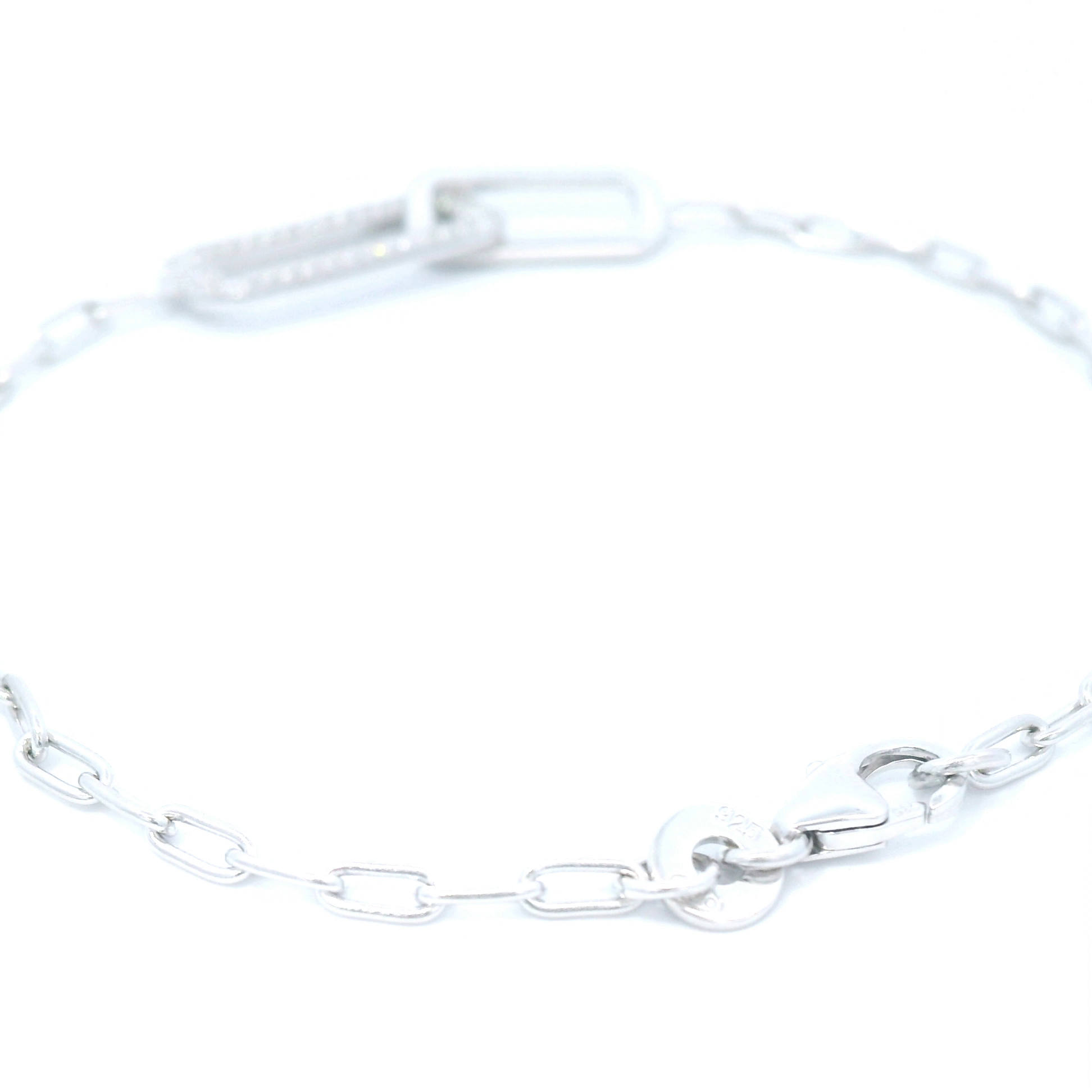Sterling Silver Plain Paper Bracelet