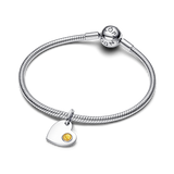 Pandora Engravable Heart Honey Stone Dangle Charm