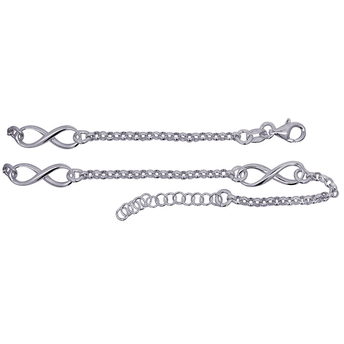 Sterling Silver Infinity Belcher Anklet