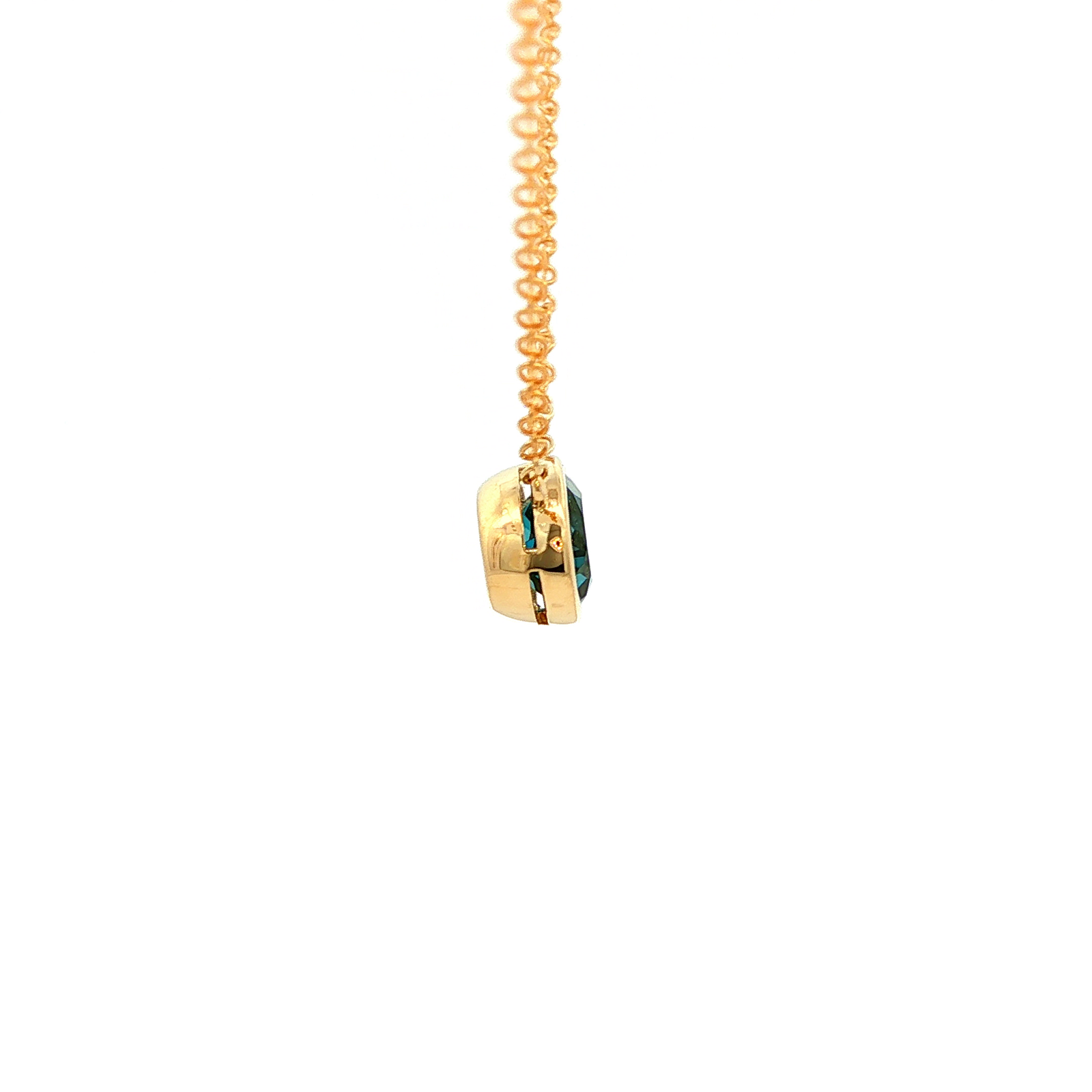 London Blue Topaz Pendant in Yellow Gold