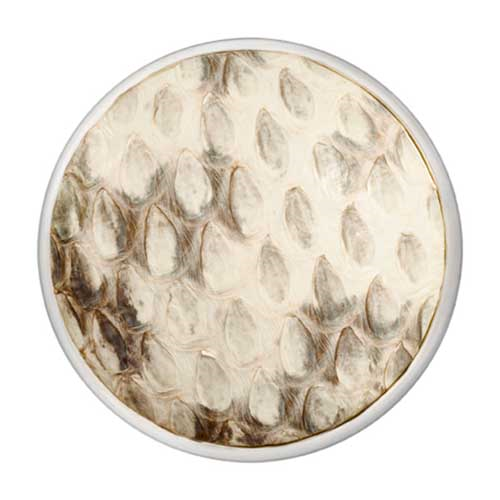 Nikki Lissoni Leather Serpiente Black White Silver-Plated Coin