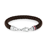 Tommy Hilfiger Jewellery Stainless Steel & Brown Leather Men's Bracelet