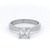 Cushion Cut Diamond set in 4 Claw White Gold Ring