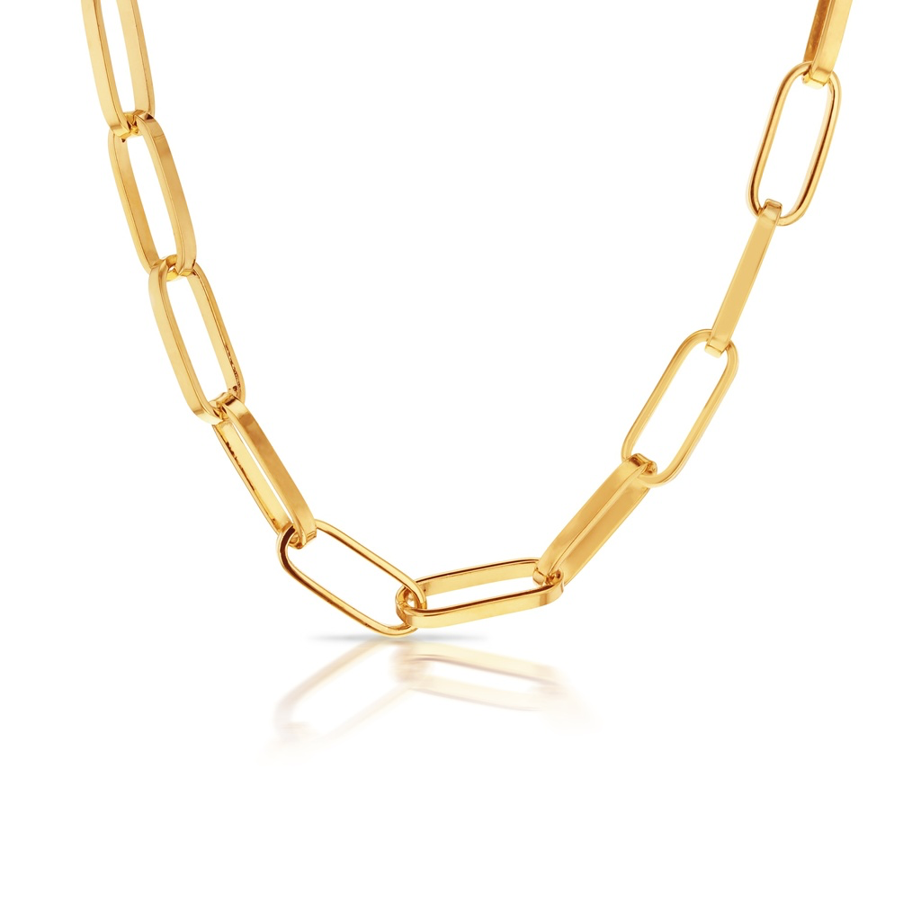 9K Silver Filled Squared Paperclip Medium Chain