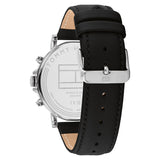 Tommy Hilfiger Black Leather Dark Grey Dial Multi-function Men's Watch