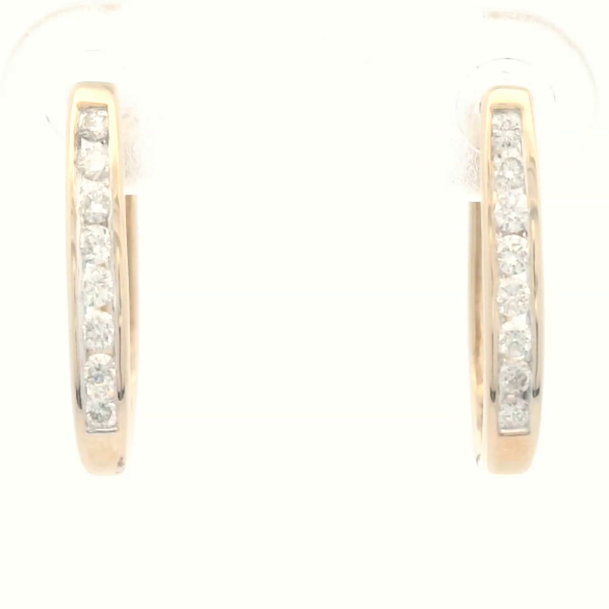 9 Carat Yellow Gold Diamond Huggie Earrings