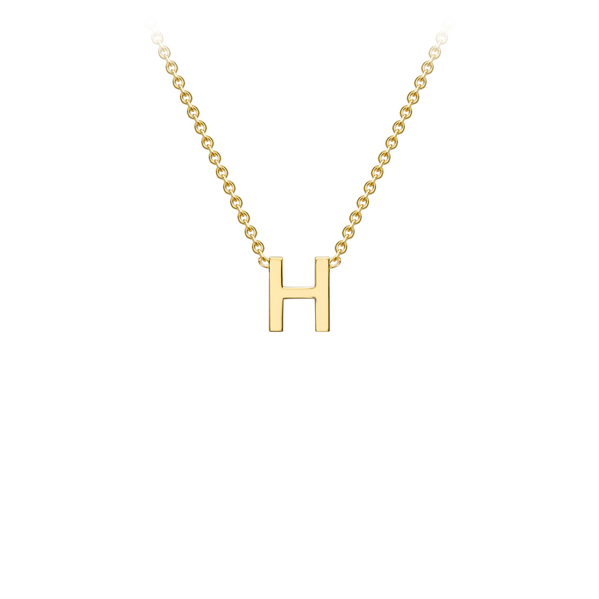 9ct Yellow Gold Petite Initial Necklace - D