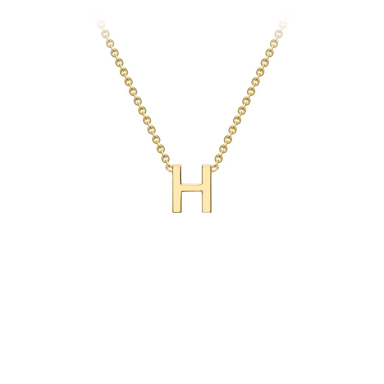 9ct Yellow Gold Petite Initial Necklace - H