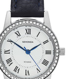Sekonda Beaumont White Dial Blue Leather Womens Watch