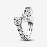 Sterling silver ring with clear cubic zirconia