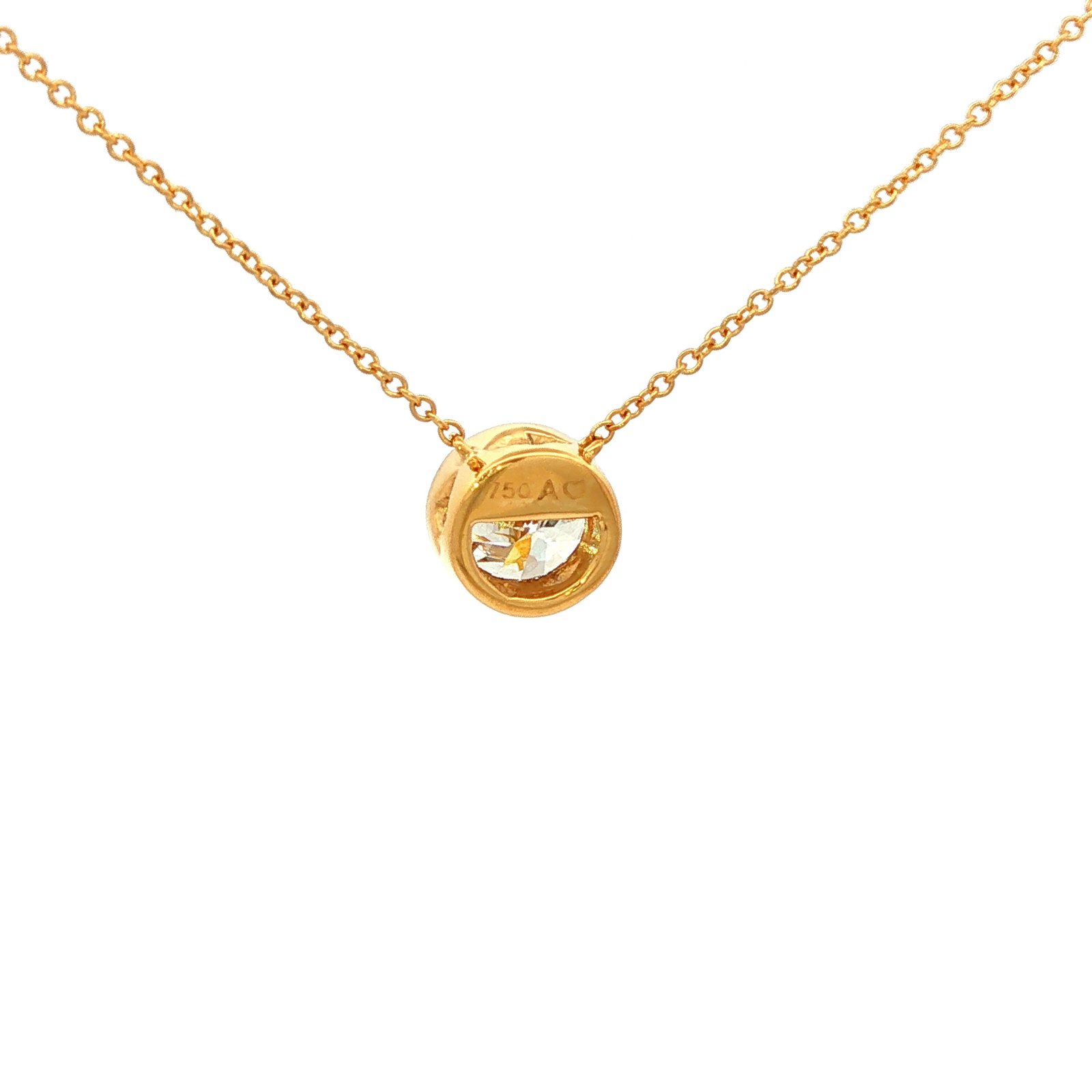 Above Love Bezel Set Lab Grown Diamond Slider Necklace