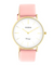 OOZOO Womens 40mm Gold Watch with Pink Leather Band