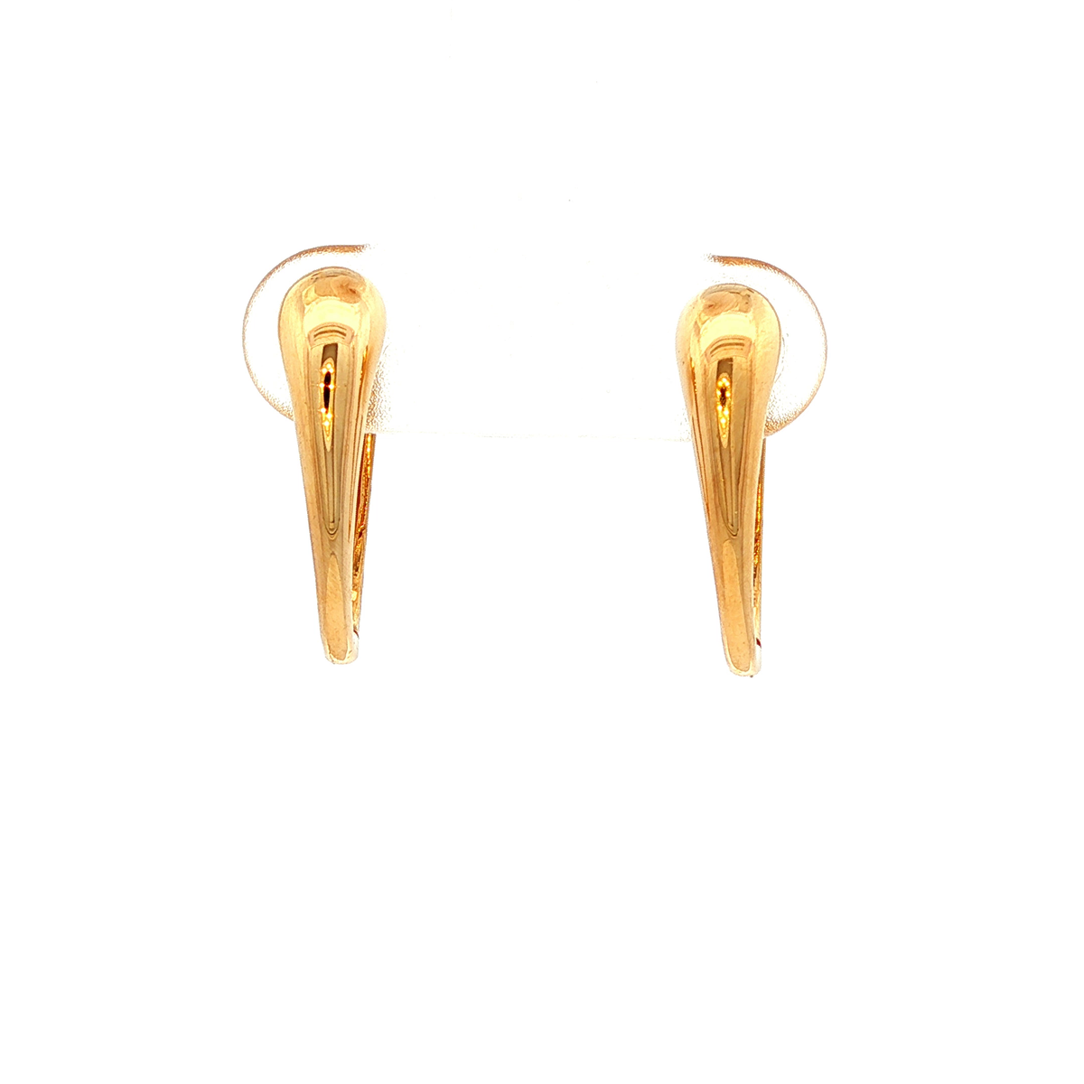 Oblong Huggie Earrings in Yellow Gold