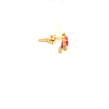 Pear Pink Toumaline Earrings in Yellow Gold
