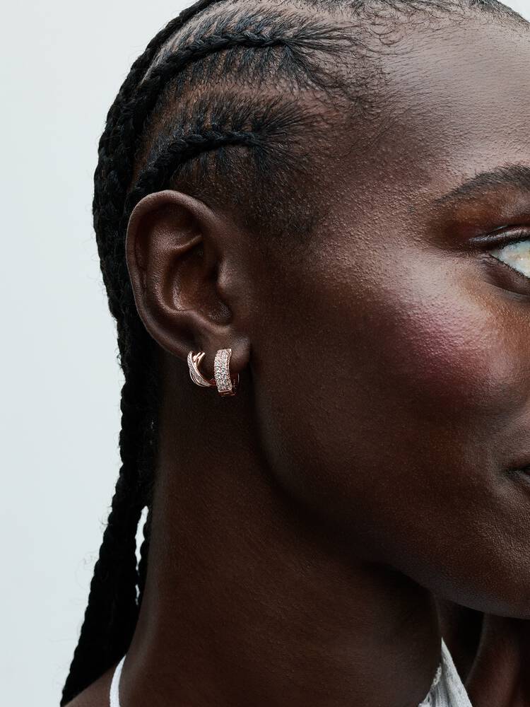 Pandora Crossover Pavé Hoop Earrings