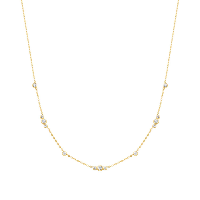 Ania Haie Sparkling Bezel Cubic Zirconia Station Necklace