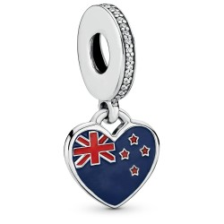 New Zealand Silver Hanging Charm w Mixed Enamel &amp; CZ