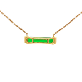 Diamond and Green Onyx Necklace in Yellow Gold