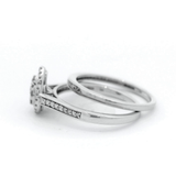 Pear Shape Diamond Engagement and Wedding Ring Set in White Gold