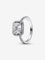 Sterling silver ring with clear cubic zirconia