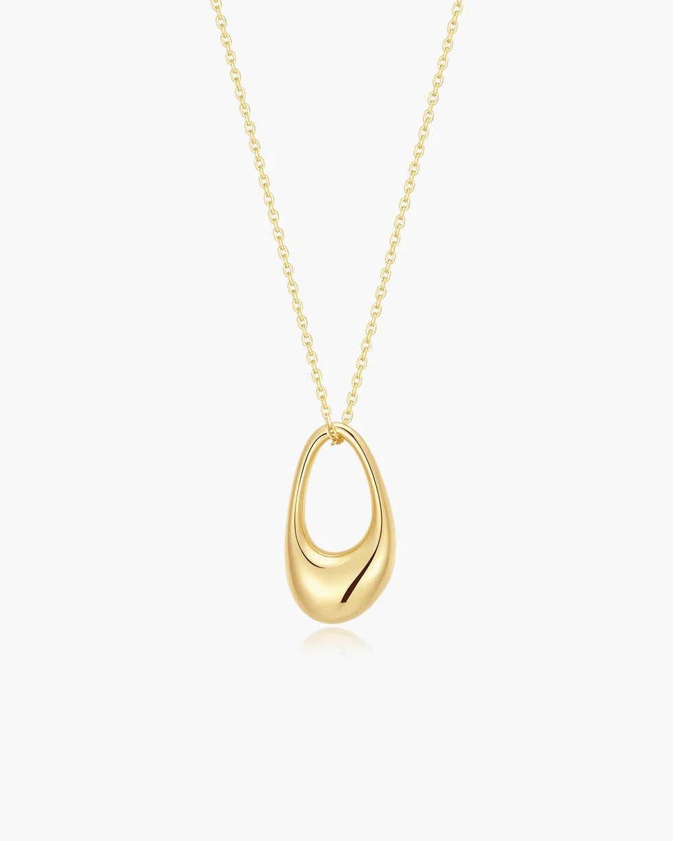 ANIA HAIE Gold Hollow Organic Pebble Necklace