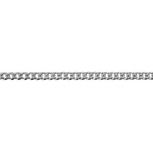 Bevelled Diamond Cut Curb Chain in Sterling Silver