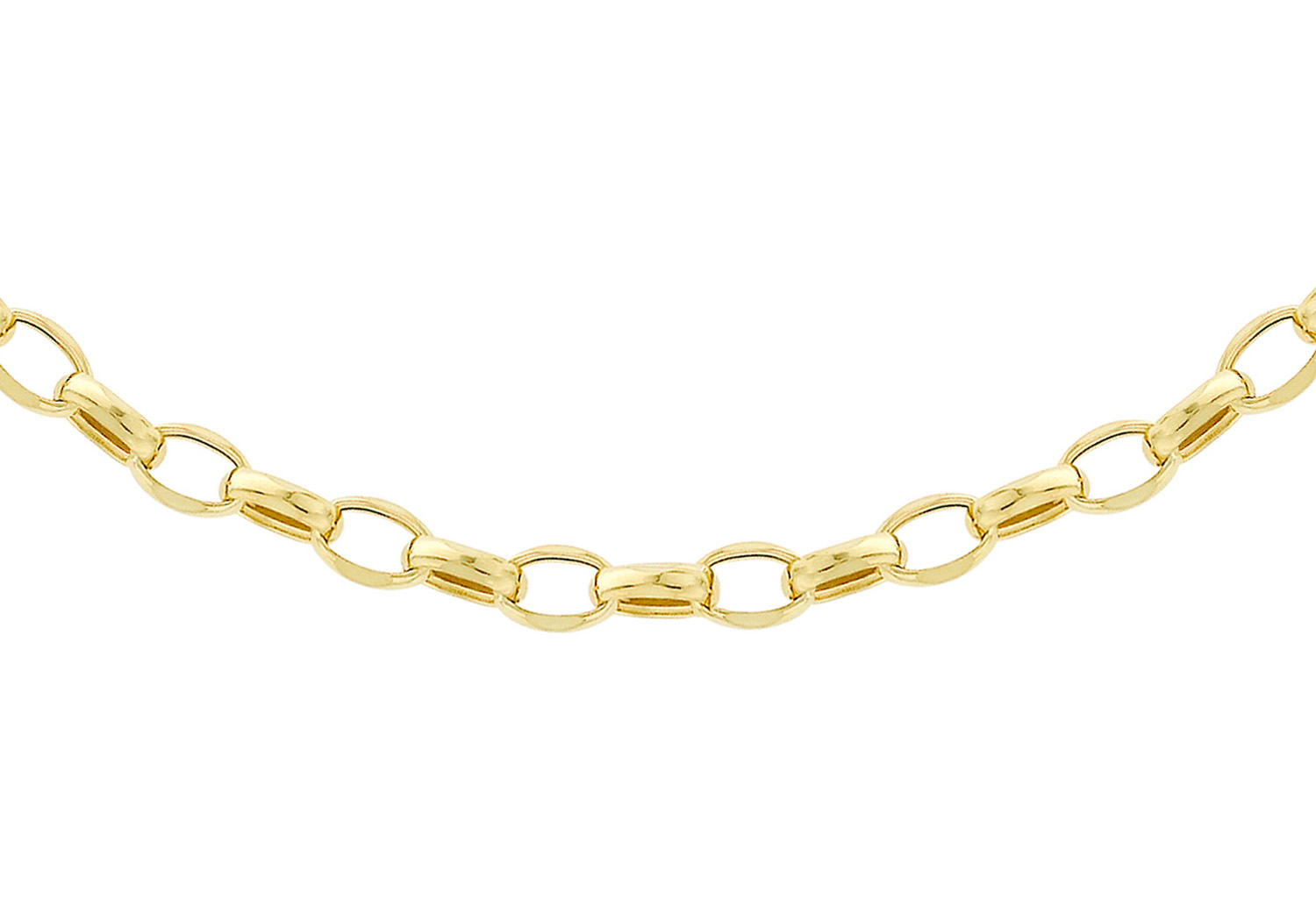 9K Yellow Gold Oval Belcher Necklace