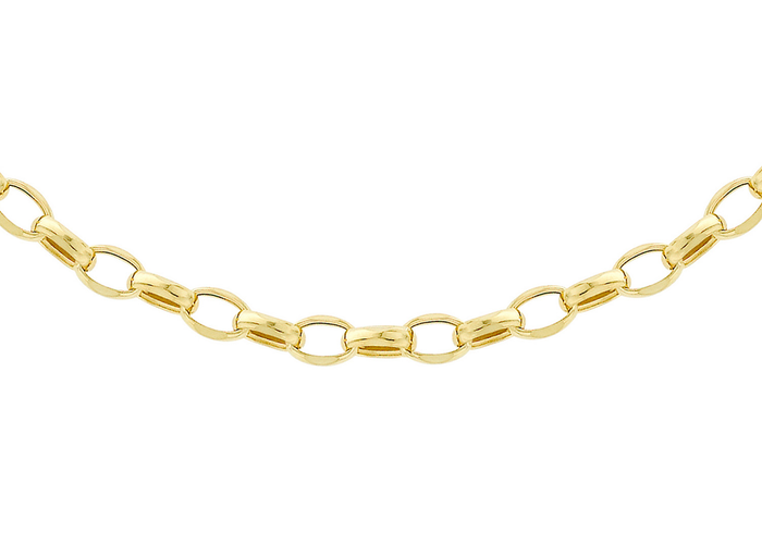 9K Yellow Gold Oval Belcher Necklace