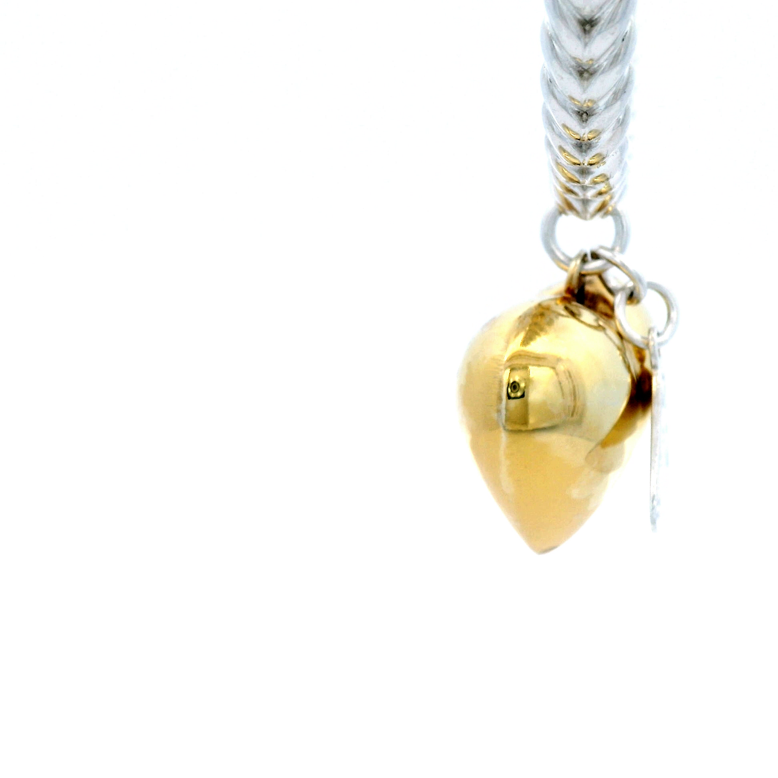 Von Treskow Twisted Solid Bangle with Gold Puff Heart