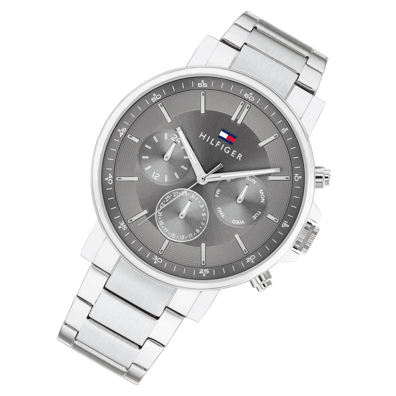 Tommy Hilfiger Stainless Steel Dark Grey Dial Multi-function Men's Watch