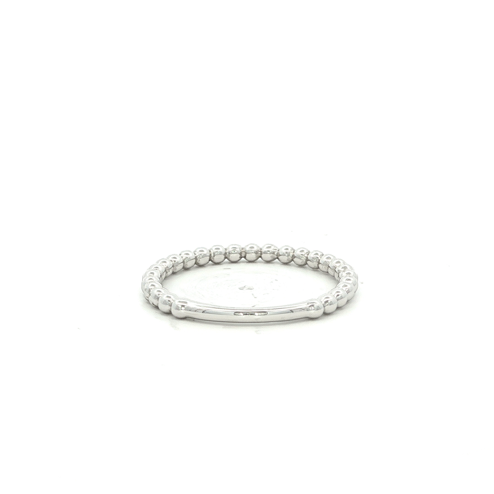Beaded Dress Ring in White Gold
