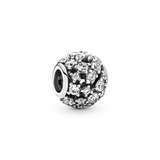 Sparkling Round Openwork Charm w CZ