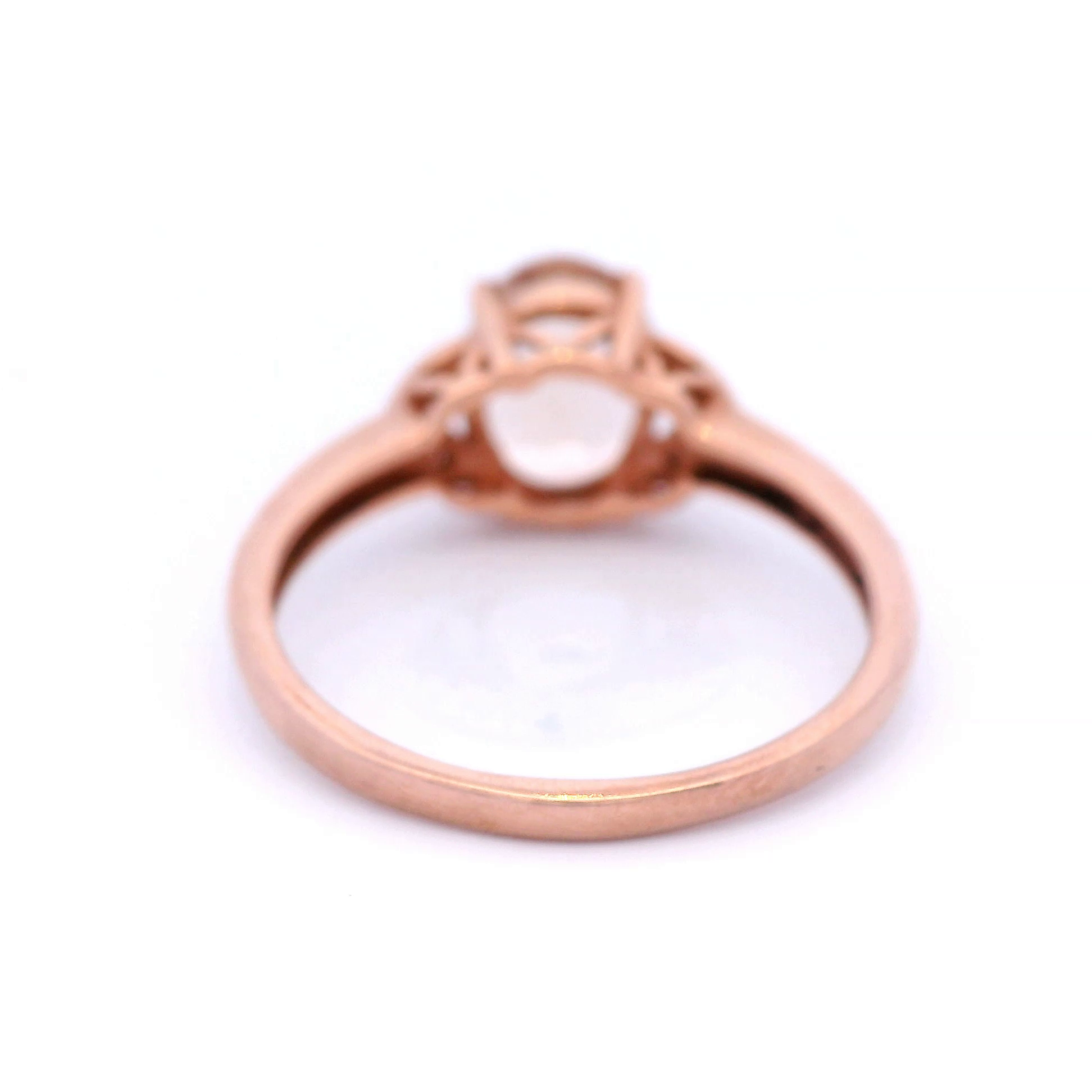 Cushion Cut Morganite and Diamond Ring in Rose Gold