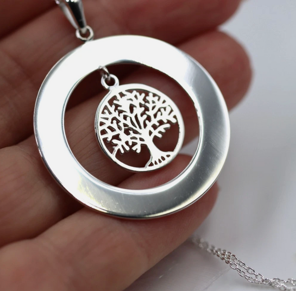 Tree of Life Open Circle Disc Pendant