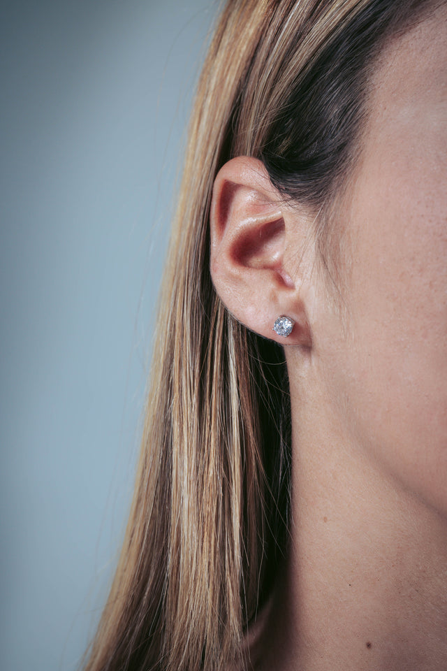 Georgini Clear Round Stud Silver